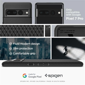 Etui Spigen Liquid Air na Google Pixel 7 Pro - czarny mat