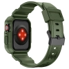 Kingxbar CYF537 2w1 pancerne etui Apple Watch SE, 9, 8, 7, 6, 5, 4, 3, 2, 1 (45, 44, 42 mm) z paskiem zielone