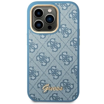 Etui Guess 4G Vintage Gold Logo na iPhone 14 Pro Max - niebieskie