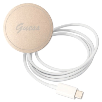 Etui Guess 4G Print MagSafe na iPhone 13 Pro + ładowarka indukcyjna - brązowe
