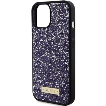 Etui Guess Rhinestone Metal Logo na iPhone 15 - różowe