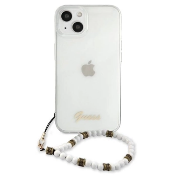 Etui Guess White Pearl na iPhone 13 mini - przezroczyste