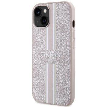 Etui Guess 4G Printed Stripes MagSafe na iPhone 14 Plus - różowe