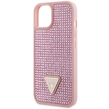 Etui Guess Rhinestone Triangle na iPhone 14 Plus - różowe