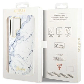 Etui Guess Marble Collection na Samsung Galaxy S23 Ultra - białe