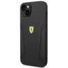 Etui Ferrari Leather Stamp Sides na iPhone 14 Plus - czarne