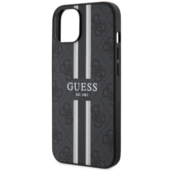 Etui Guess 4G Printed Stripes MagSafe na iPhone 14 - czarne