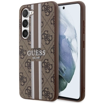 Etui Guess 4G Printed Stripes na Samsung Galaxy S23+ - brązowe