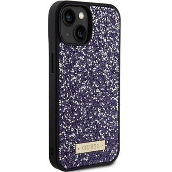 Etui Guess Rhinestone Metal Logo na iPhone 15 - różowe