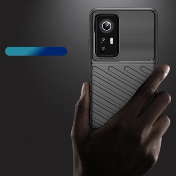 Thunder Case elastyczne pancerne etui pokrowiec Xiaomi 12/12X czarny