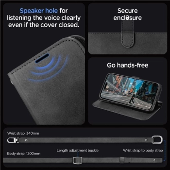 Etui Spigen Wallet S Pro na iPhone 15 Pro - czarne