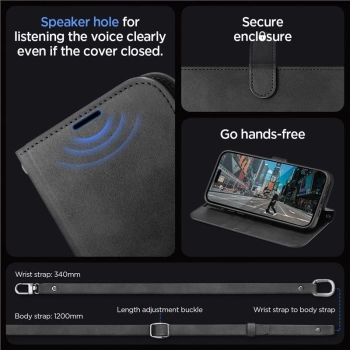 Etui Spigen Wallet S Pro na iPhone 15 Pro Max - czarne