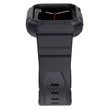 Kingxbar CYF106 2w1 pancerne etui Apple Watch SE, 9, 8, 7, 6, 5, 4, 3, 2, 1 (41, 40, 38 mm) z paskiem szare