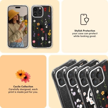 Etui Spigen Cyrill Cecile na iPhone 15 Pro - kolorowe kwiaty