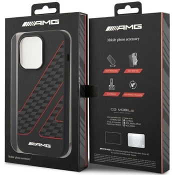 Etui AMG Checkered Flag Pattern MagSafe na iPhone 14 Pro Max - czarne