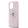 Etui Karl Lagerfeld Silicone Karl&Choupette Ring MagSafe na iPhone 15 Pro Max - różowe