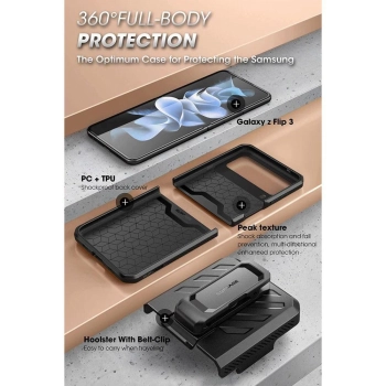 Etui Supcase Unicorn Beetle Pro na Samsung Galaxy Z Flip 4 - niebieskie