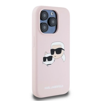 Etui Karl Lagerfeld Silicone Karl&Choupette MagSafe na iPhone 15 Pro - różowe