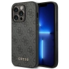 Etui Guess 4G Metal Gold Logo na iPhone 14 Pro - szare