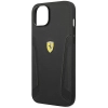 Etui Ferrari Leather Stamp Sides na iPhone 14 Plus - czarne