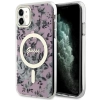 Etui Guess Flower MagSafe na iPhone 11 / Xr - różowe