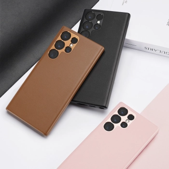 Dux Ducis Grit etui Samsung Galaxy S23 Ultra elegancki pokrowiec ze sztucznej skóry różowe