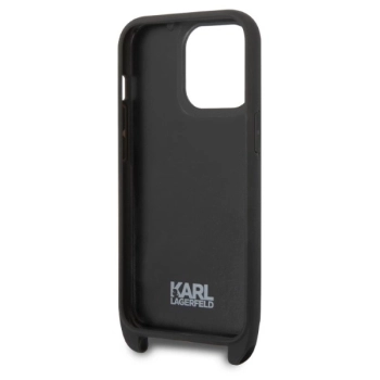 Etui Karl Lagerfeld Monogram Plaque Logo Strap na iPhone 14 Pro - czarne