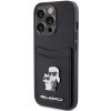 Etui Karl Lagerfeld Saffiano Cardslot Karl&Choupette Metal Pin do iPhone 15 Pro - czarne