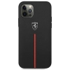 Etui Ferrari Off Track Leather Nylon Stripe na iPhone 12 Pro Max - czarne