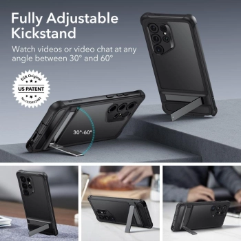Etui ESR Armor Kickstand na Samsung Galaxy S24 Ultra - przezroczysto-czarne
