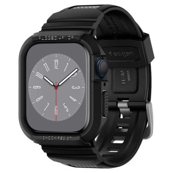 Etui z paskiem Spigen Rugged Armor Pro na Apple Watch 4/5/6/7/8/SE (40/41 mm) - czarne