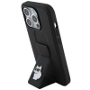 Etui Karl Lagerfeld Gripstand Saffiano Choupette Pins na iPhone 14 Pro - czarne