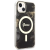 Etui Guess Golden Marble MagSafe na iPhone 14 - czarne