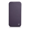 iCarer CE Premium Leather Folio Case skórzane etui iPhone 14 Pro z klapką magnetyczne MagSafe ciemnofioletowy (WMI14220714-DP)