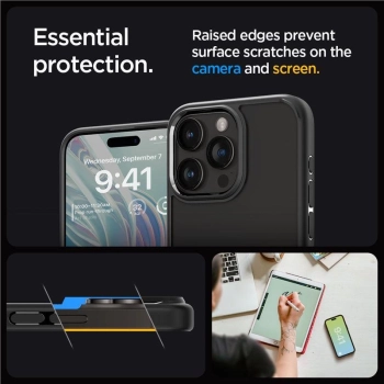 Etui Spigen Crystal Hybrid na iPhone 15 Pro Max - przezroczysto-czarne