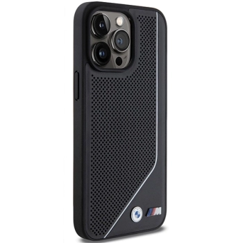 Etui BMW Perforated Twisted Line MagSafe na iPhone 15 Pro - czarne