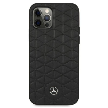 Etui Mercedes Leather Quilted Embossed na iPhone 12 Pro Max - czarne