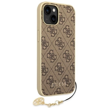 Etui Guess 4G Charms Collection na iPhone 14 - brązowe