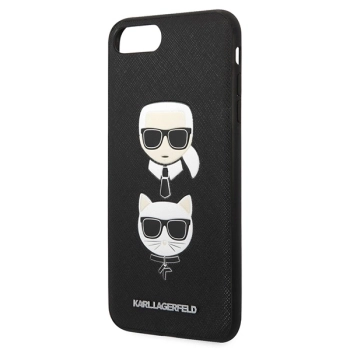 Etui Karl Lagerfeld Saffiano Karl&Choupette Head na iPhone 7 Plus / iPhone 8 Plus - czarne