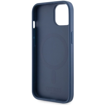 Etui Guess 4G Printed Stripes MagSafe na iPhone 14 - niebieskie