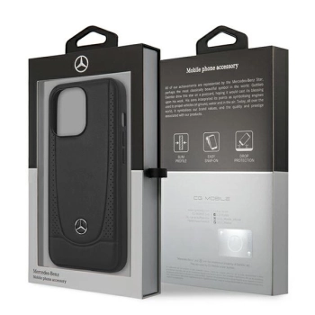 Etui Mercedes Leather Urban do iPhone 15 Pro - czarne