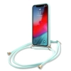 Etui Guess Metal Logo Cord na iPhone 12 mini - jasnoniebieskie