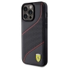 Etui Ferrari Perforated Waves Metal Logo na iPhone 15 Pro Max - czarne