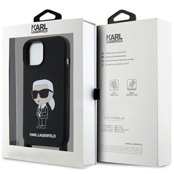 Etui Karl Lagerfeld Crossbody Silicone Ikonik do iPhone 15 - czarne