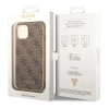 Etui Guess 4G Charms Collection na iPhone 14 - brązowe