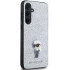 Etui Karl Lagerfeld Fixed Glitter Ikonik Logo Metal Pin na Samsung Galaxy A55 - srebrne