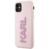 Etui Karl Lagerfeld 3D Rubber Glitter Logo na iPhone 11 / Xr - różowe