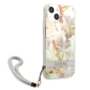 Etui Guess Flower Strap na iPhone 13 mini - fioletowe