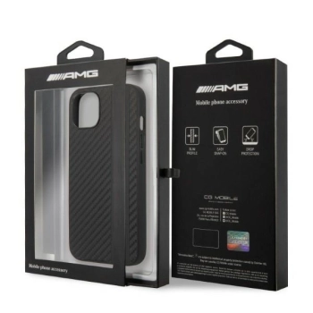 Etui AMG Carbon Stripe&Embossed na iPhone 13 - czarne