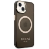 Etui Guess Gold Outline Translucent MagSafe na iPhone 14 Plus - czarne